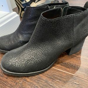 Leather black booties